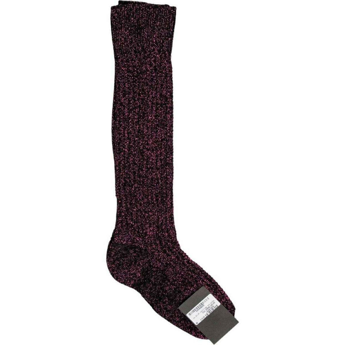 Gucci Wool Crew Socks Metallic M9 Red Black Luxury Comfort