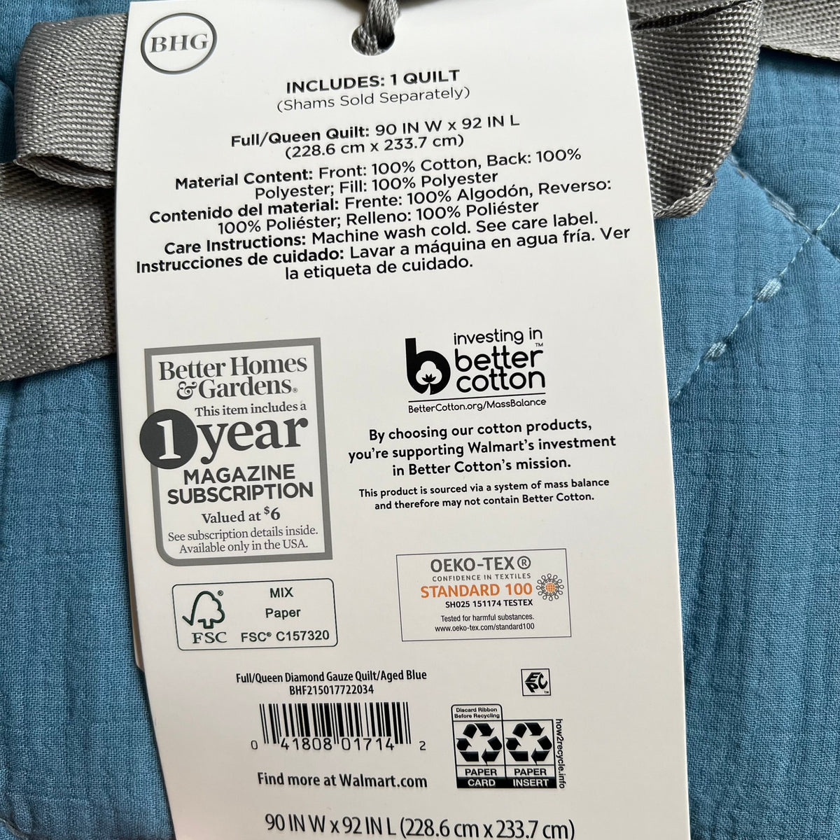 Better Homes Quilt Diamond Gauze Full Queen Soft Comfort - Prime Essentials