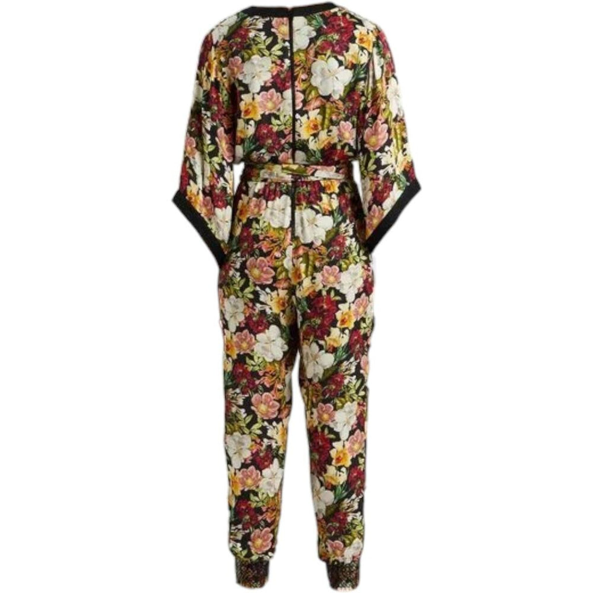 Alice + Olivia Satin Jumpsuit Floral US 0 Elegant Style - Prime Essentials