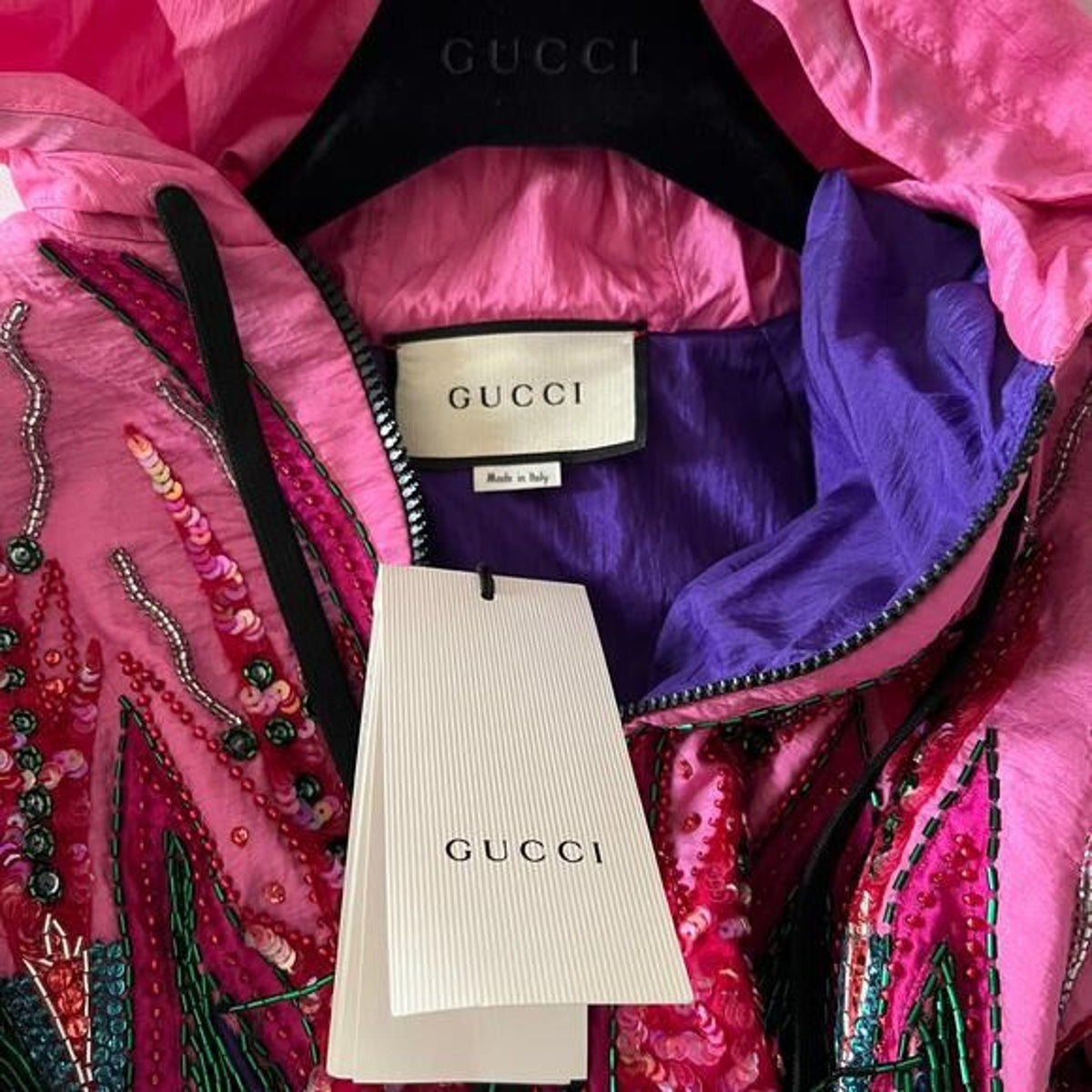 Gucci Bomber Jacket Fringe Beaded - The Ultimate XS Luxury Statement Piece - Prime Essentials