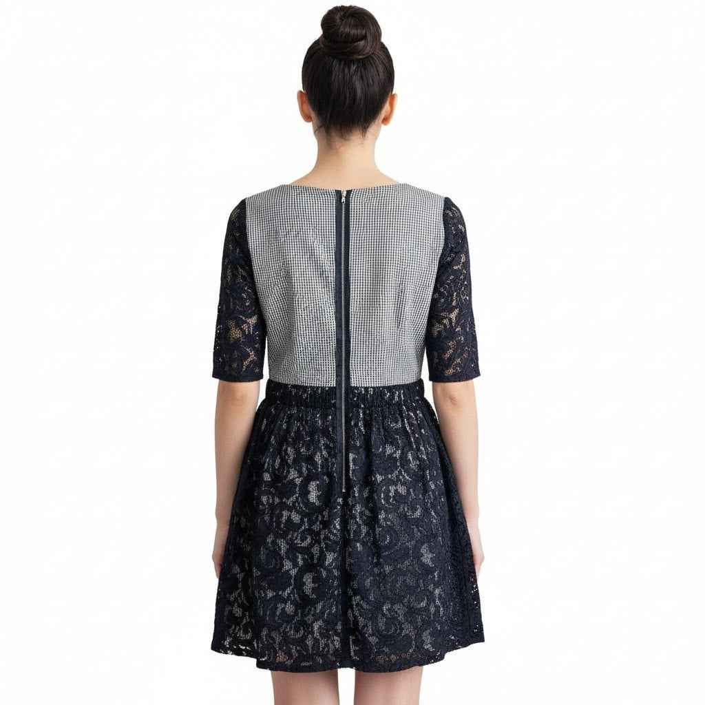 Elevate Your Style with the Carven Blue Lace Mini Dress - Timeless Elegance Redefined